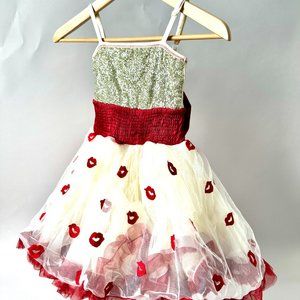 Ooh! La, La! Couture ruby red lips dress - kids size 6